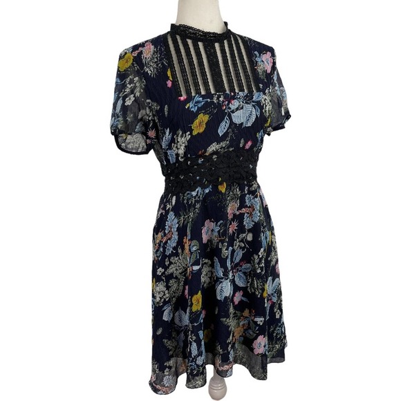 Anthropologie Foxiedox Andora Farfara Floral Lace Mini Dress Sheer Size Small - Picture 7 of 15